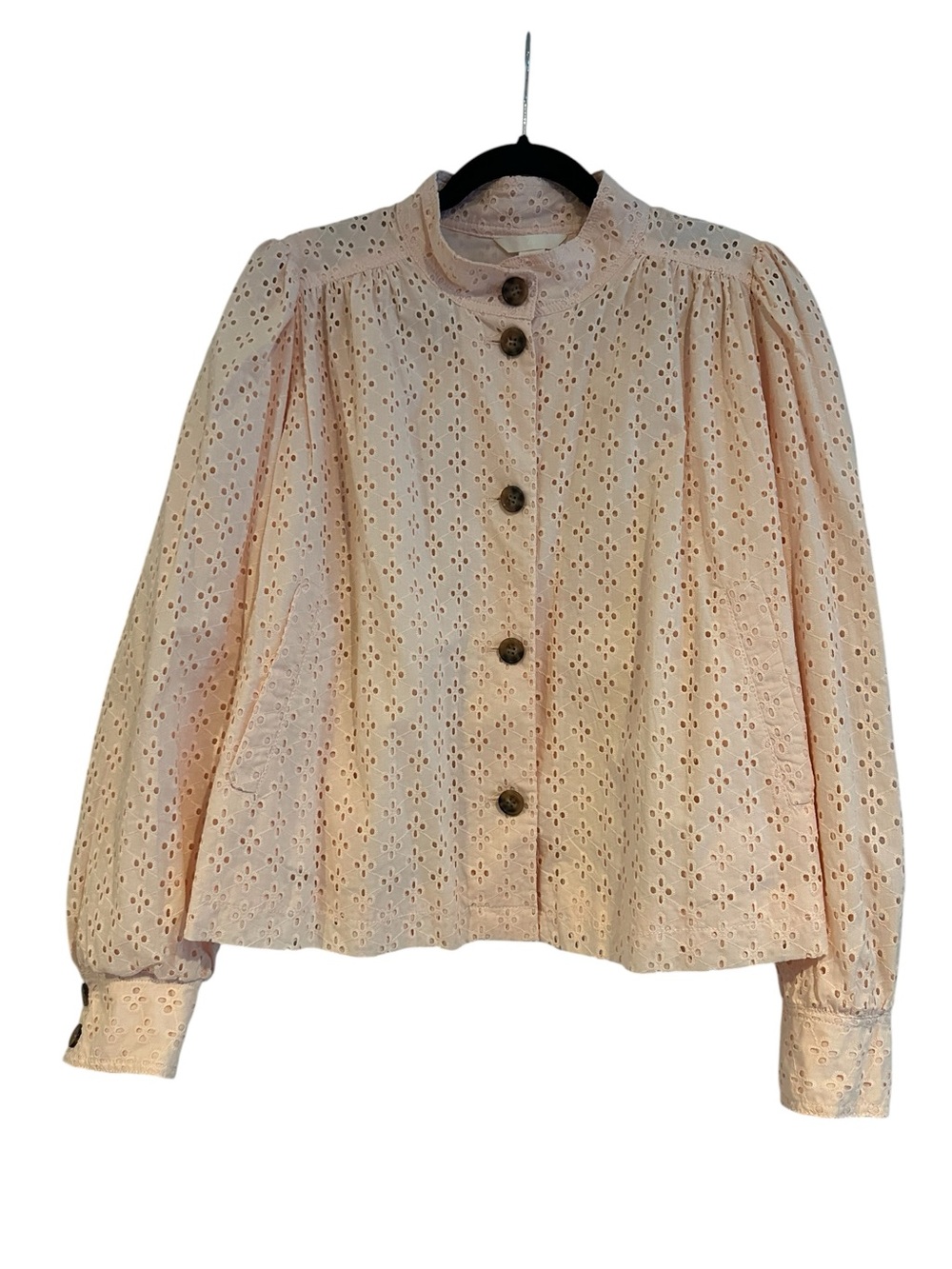 NWT H&M Light Pink Eyelet Bomber Jacket Size L
